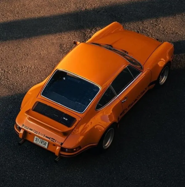 Orange Sports Car 3D Render, 3d-render, retro, vibrant