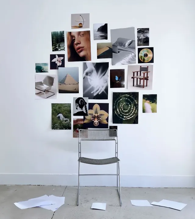 Collage Wall Mockup, minimal, editorial, light