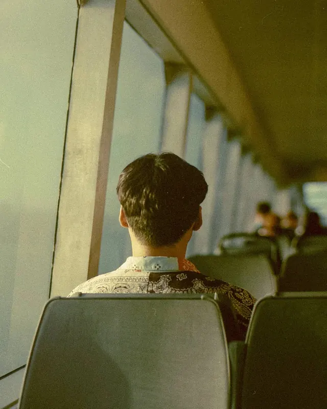 Person in Transit, photographic, minimal, muted