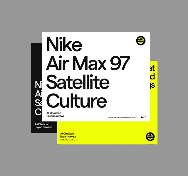 Nike Air Max 97 Satellite Culture Poster, minimal, swiss, high-contrast