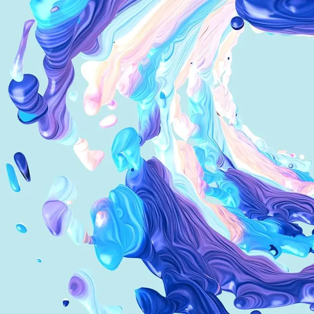 Abstract Fluid Paint Swirls, organic, gradient-heavy, vibrant