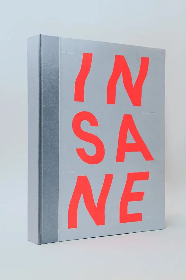 INSANE Wordmark Mockup, minimal, brutalist, high-contrast