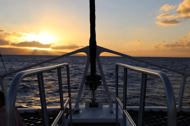 Ship Stern at Sunset, photographic, organic, warm