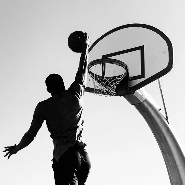 Silhouette Basketball Player, minimal, monochrome, monochrome