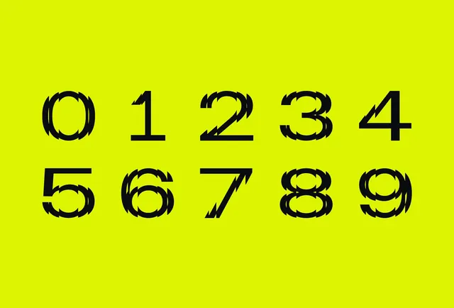 Numeric Type Specimen, minimal, brutalist, high-contrast