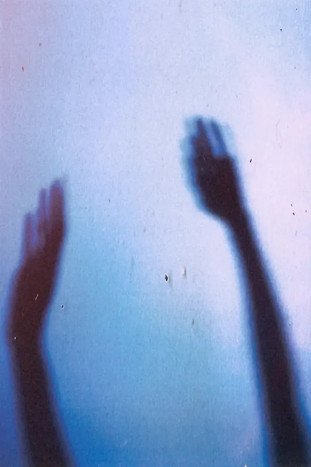 Abstract Blue Hands, minimal, abstract, cool