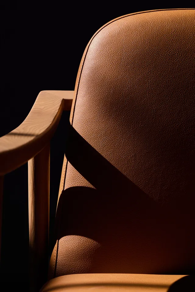 Leather Armchair Detail, minimal, luxury, warm