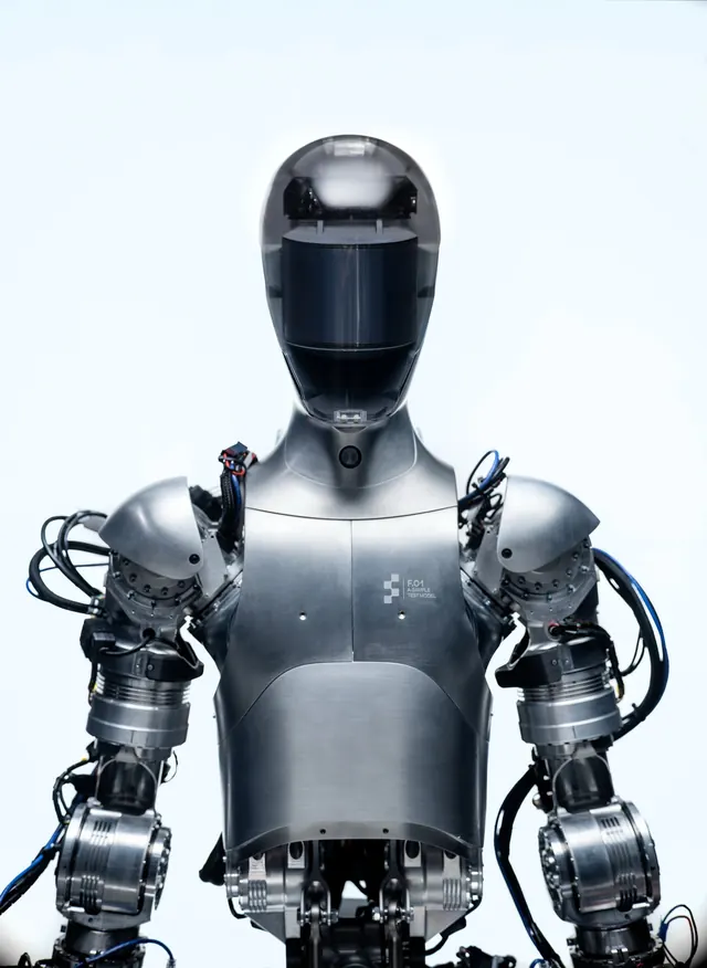 Futuristic Robot Character, minimal, technical, monochrome