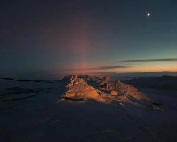 Arctic Landscape at Twilight, photographic, minimal, dark