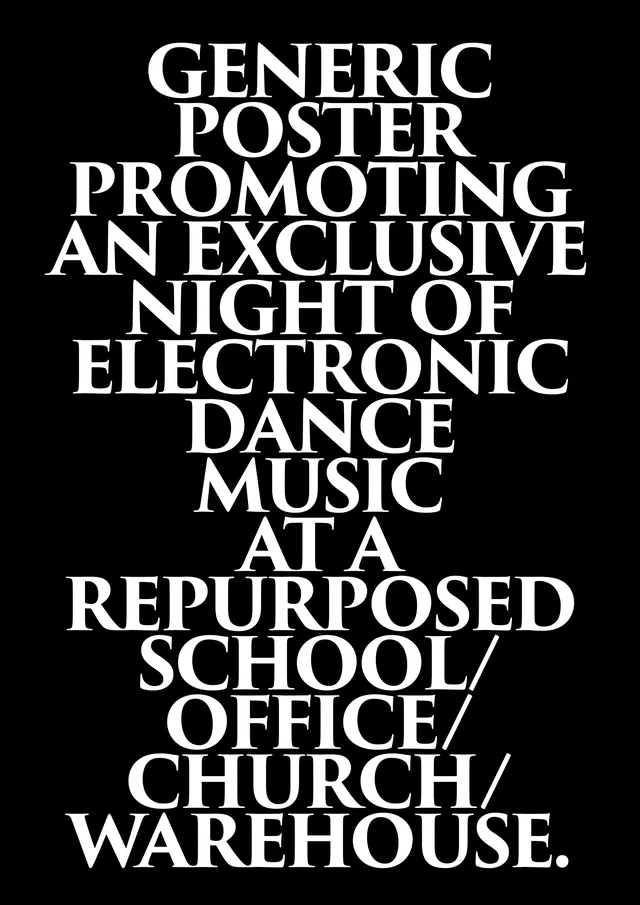 Generic Poster Promoting Electronic Dance Music, brutalist, neo-brutalist, high-contrast
