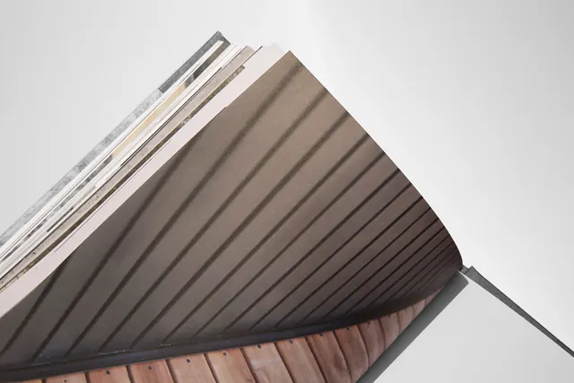 Architectural Wood Siding Detail, minimal, geometric, warm