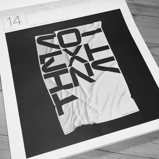 Typography Mockup on Fabric, minimal, swiss, monochrome