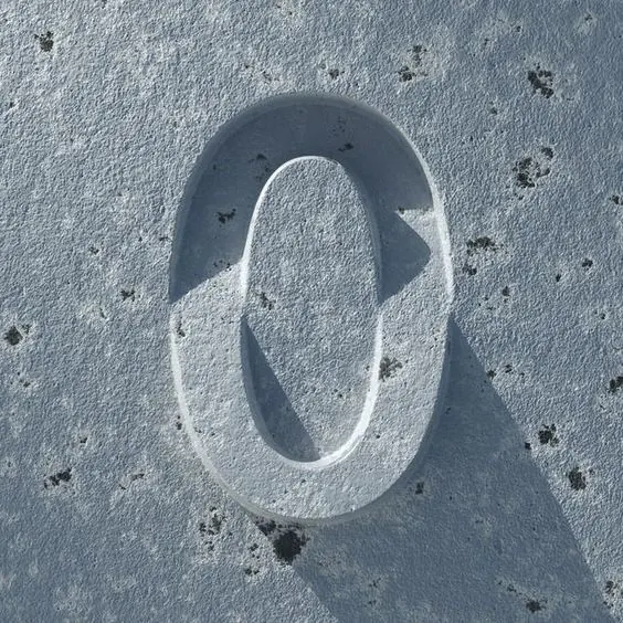 Embossed Zero Graphic, minimal, geometric, light
