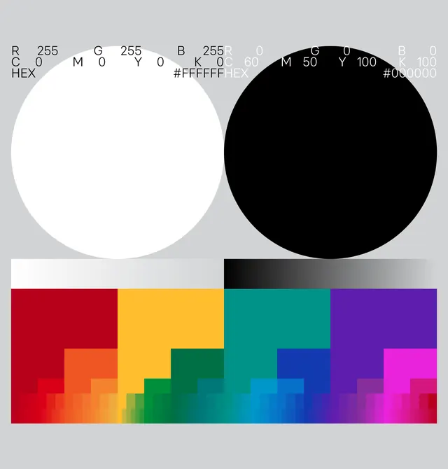 Color Palette and Contrast Reference, minimal, technical, high-contrast