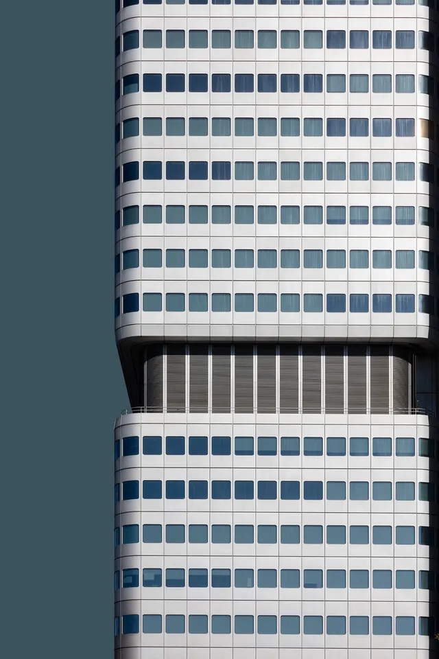 Modernist Architectural Facade, minimal, corporate-clean, dark