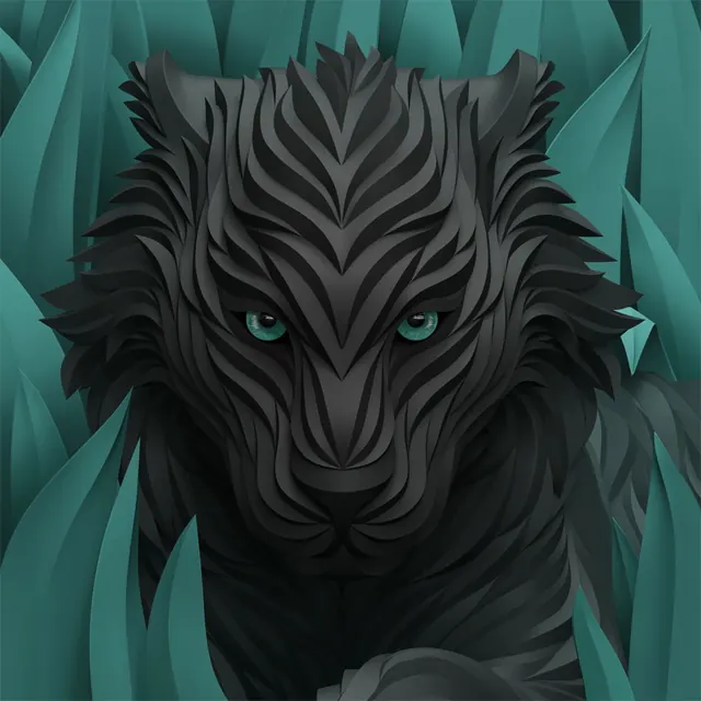 Stylized Wolf Illustration, illustrated, dark-mode, dark