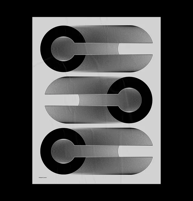 Geometric Line Art Composition, minimal, swiss, monochrome