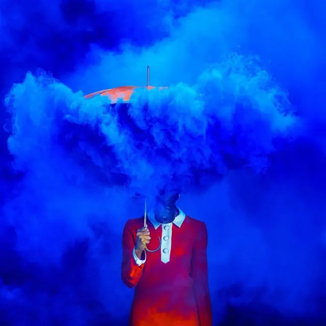 Surrealist Smoke and Figure Composition, abstract, organic, vibrant