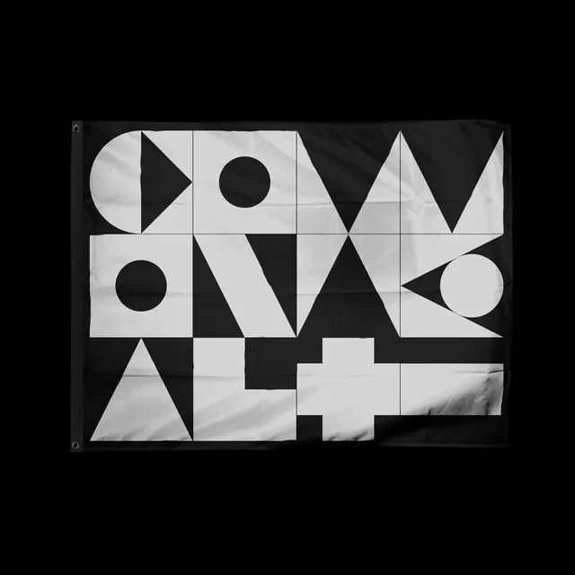 Geometric Typography Composition, minimal, swiss, monochrome