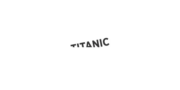 Titanic Wordmark, minimal, monochrome, monochrome
