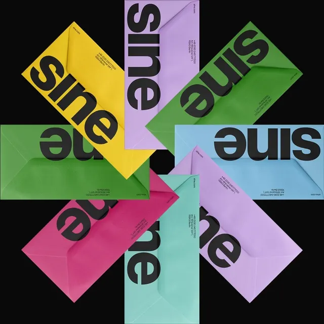 Sine Wordmark Identity System, minimal, swiss, vibrant