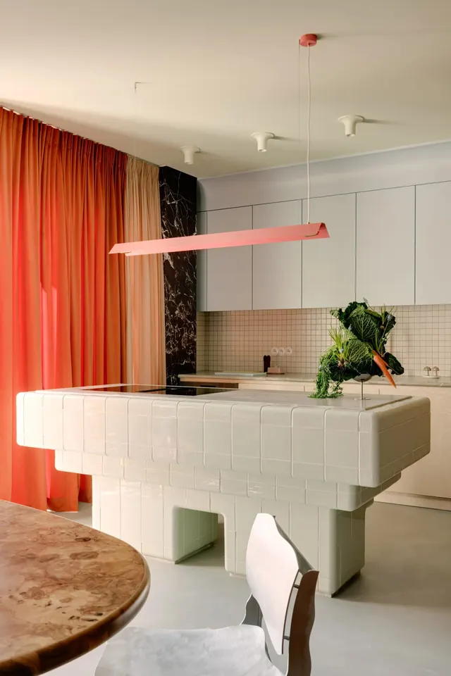 Modern Interior Design with Neon Accents, minimal, photographic, vibrant
