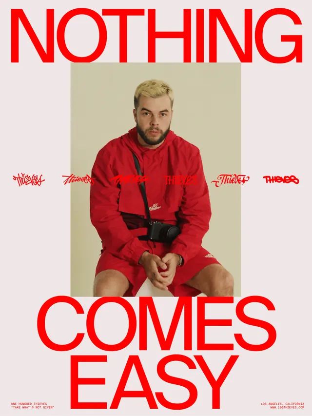 Nothing Comes Easy Poster, brutalist, neo-brutalist, high-contrast