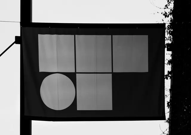 Geometric Grid Composition, minimal, swiss, monochrome