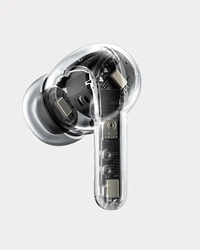 Transparent Earbud 3D Render, minimal, luxury, light