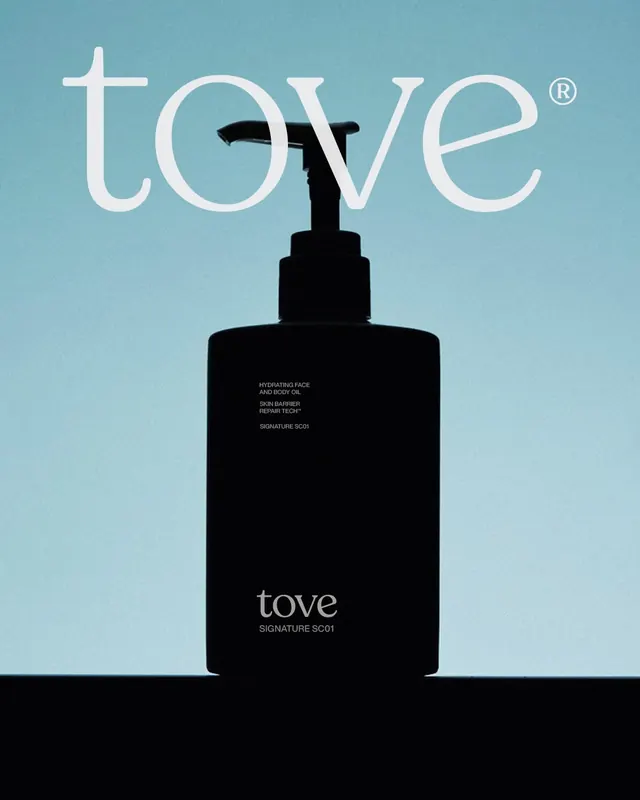 Tove Skincare Branding, minimal, corporate-clean, high-contrast