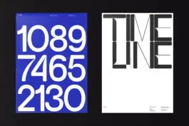 Timeline Typography Design, swiss, minimal, high-contrast
