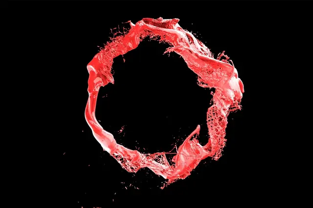 Abstract Red Ring Graphic, organic, abstract, dark