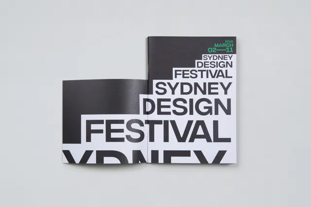 Sydney Design Festival Wordmark, swiss, minimal, monochrome