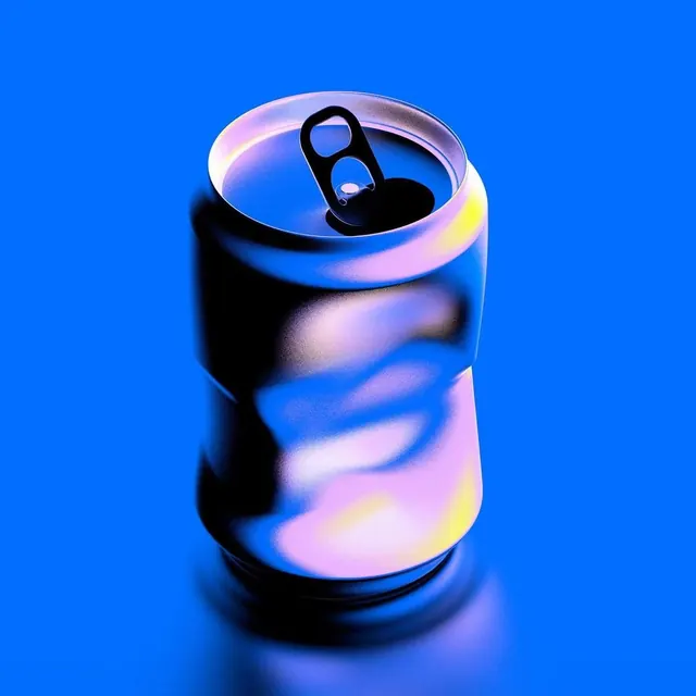 Abstract 3D Soda Can Render, gradient-heavy, 3d-render, vibrant