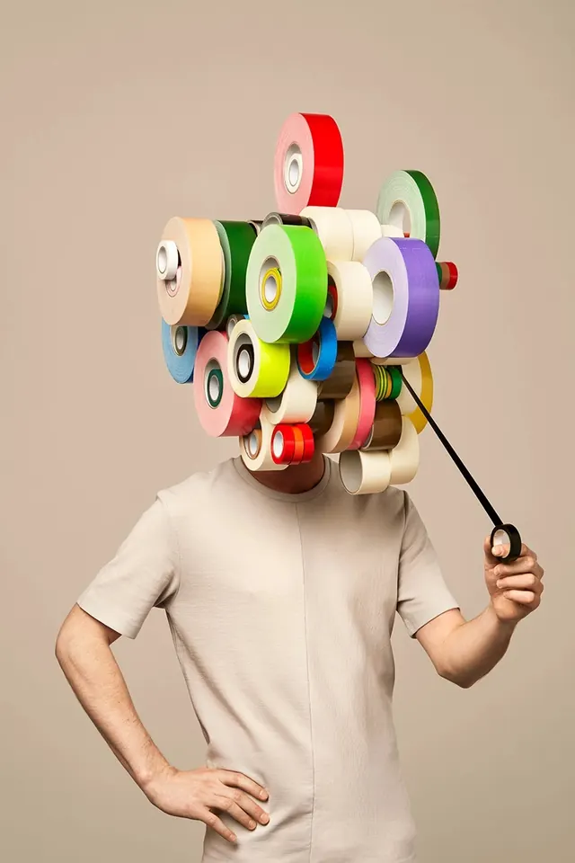 3D Abstract Geometric Sculpture Mockup, playful, 3d-render, vibrant