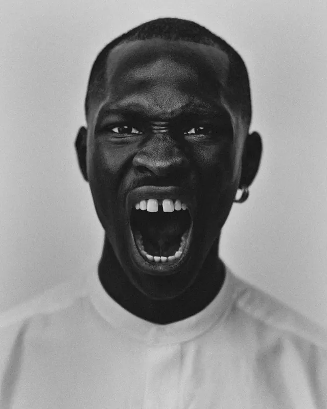 Expressive Portrait of a Man, monochrome, photographic, monochrome