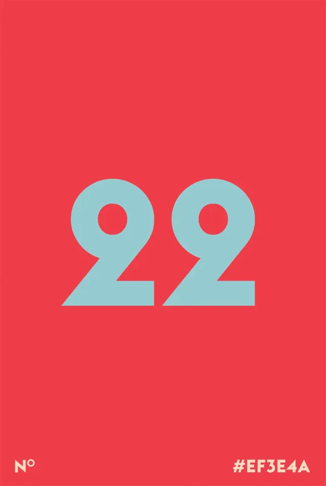92 Number Graphic, minimal, flat, vibrant