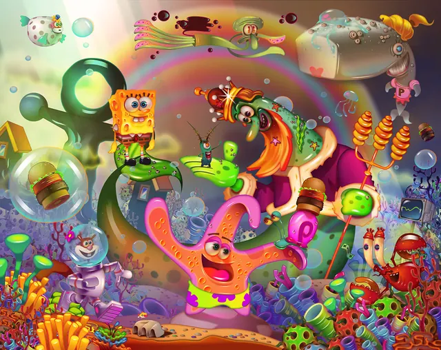 Maximalist Whimsical Illustration, maximalist, playful, vibrant