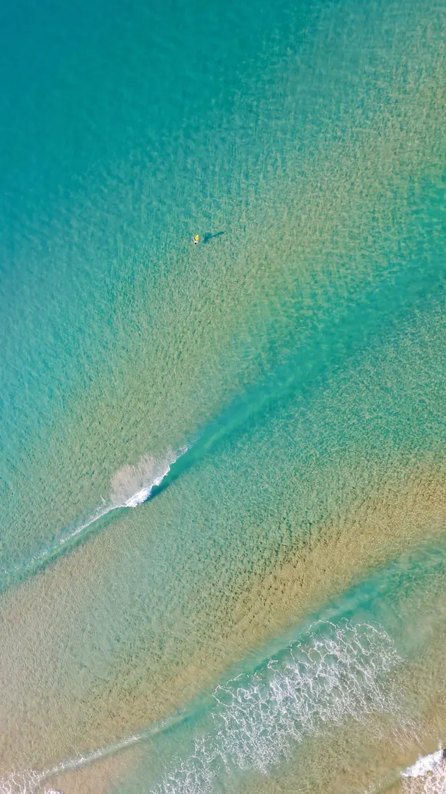 Aerial Beach and Turquoise Water, photographic, organic, vibrant