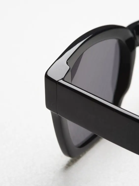 Close-up of Black Sunglasses, minimal, luxury, monochrome