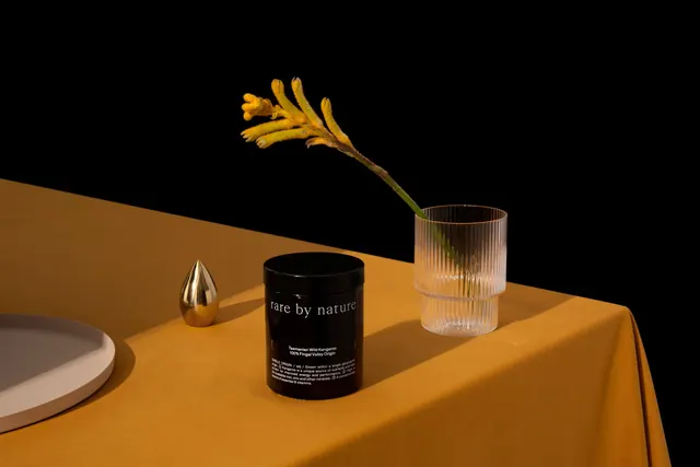 Minimalist Product Mockup with Botanical Element, minimal, luxury, dark