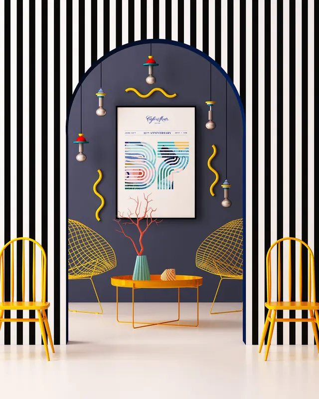 Abstract Geometric Poster Design, playful, geometric, vibrant