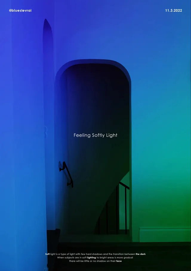 Feeling Softly Light Poster, minimal, gradient-heavy, cool