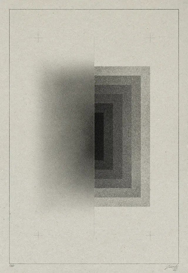 Abstract Gradient and Layered Rectangles, minimal, swiss, monochrome