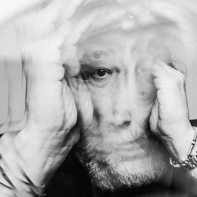 Monochrome Portrait with Hands Over Face, monochrome, photographic, monochrome