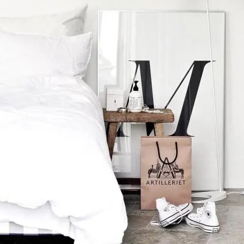 Interior Mockup with Tote Bag and Shoes, minimal, photographic, light