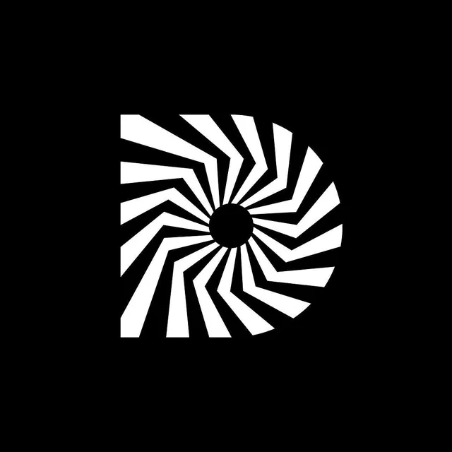 Spiral Geometric Graphic, minimal, monochrome, high-contrast