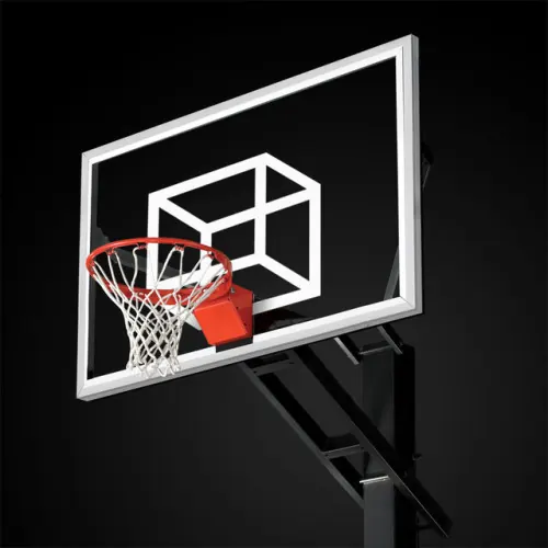 Basketball Hoop Mockup, minimal, geometric, dark