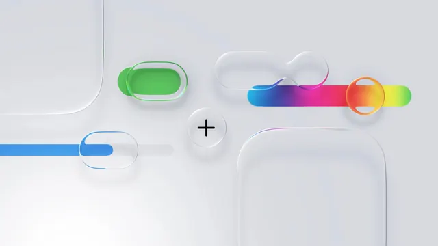 Abstract UI Elements with Glassmorphism, minimal, glassmorphism, light