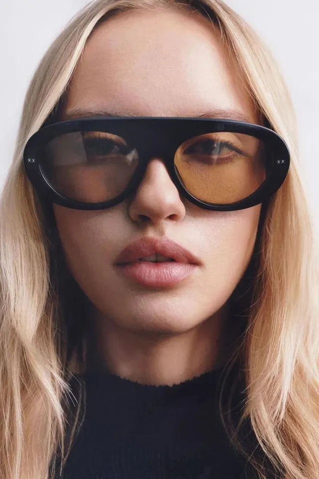 Portrait of a Woman with Sunglasses, photographic, minimal, muted